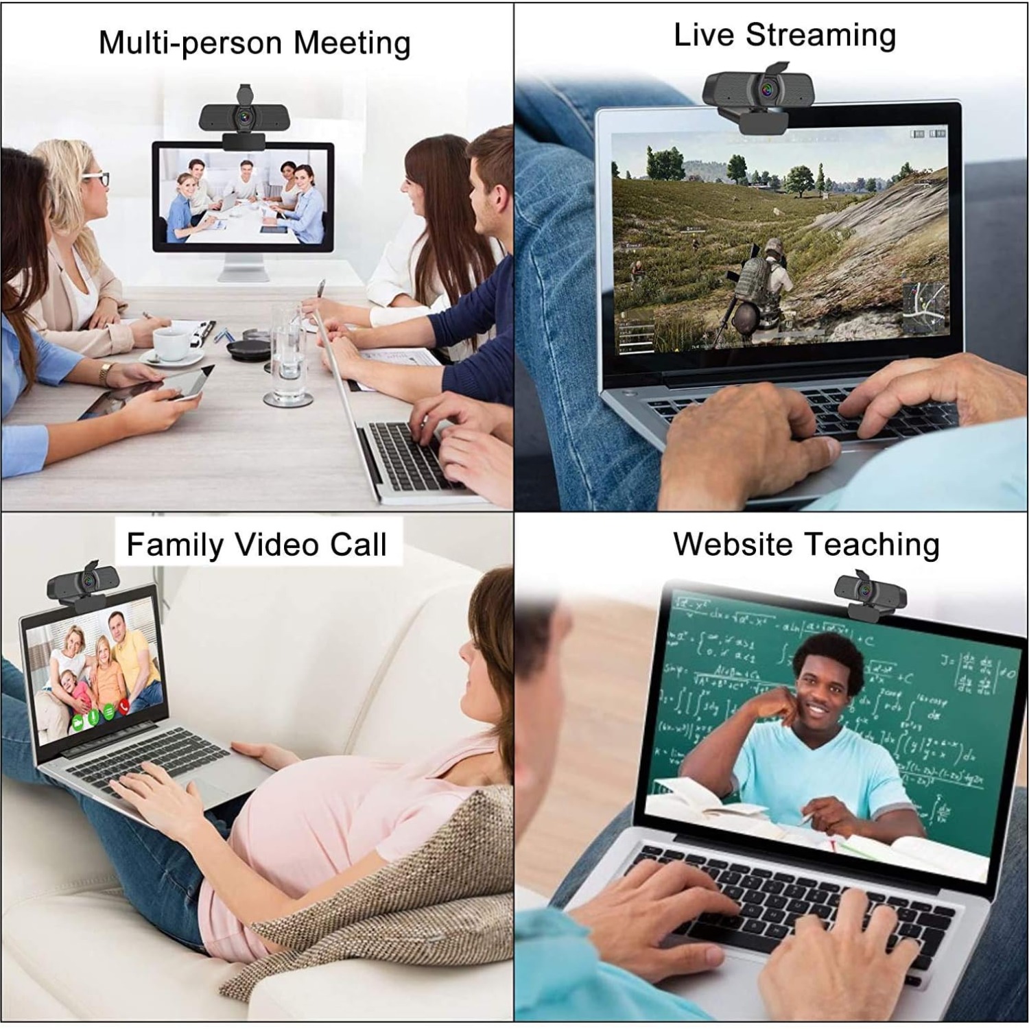 Professional USB Webcam with Integrated Microphone for Remote Collaboration - Ideal for Desktops and Laptops