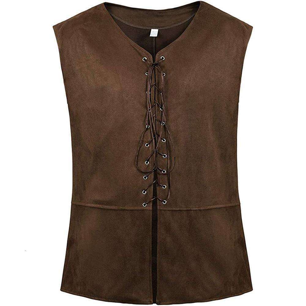 Medieval Renaissance Pirate Gothic Steampunk Strap Vest 2025 New Casual Fashion Trendy Clothing