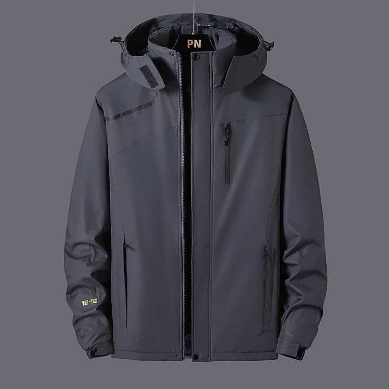 6XL 7XL Plus Size Men Waterproof Jackets Outdoor Hiking Windbreaker Wear-resistant Breathable Mountaineering JacketT250311