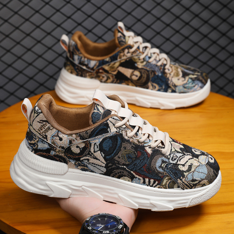 2025 Men's Breathable Fabric Sports Shoes Designer Fashionable And Casual Thick Soled High Top Shoes Low Top Lace Up Sports Men's Board Shoe