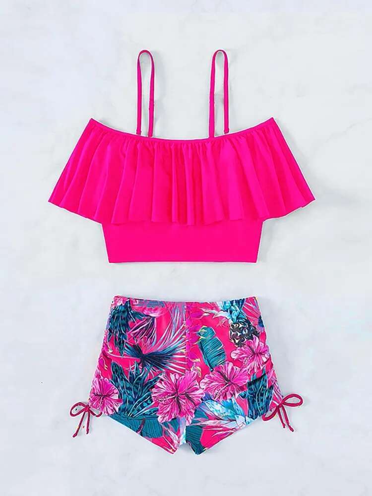 Two Piece Bikini 2024 New Swimsuit Women High Waist Swimwear Push Up Vintage Biquini Bathing Suit Beachwear Female Bikinis Set