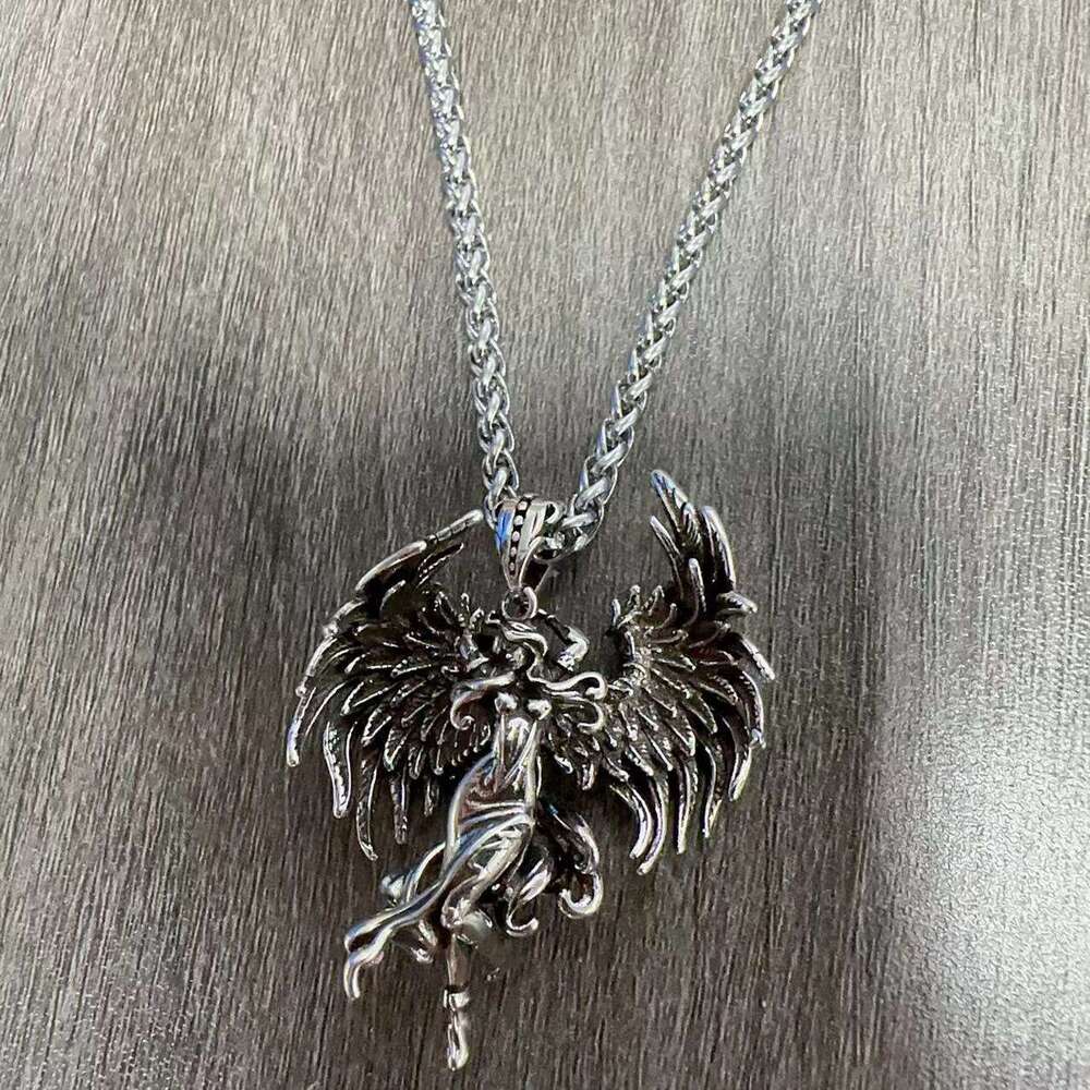 Evil Angel Necklace Unisex Punk Fashion Style Versatile Personalized Accessories