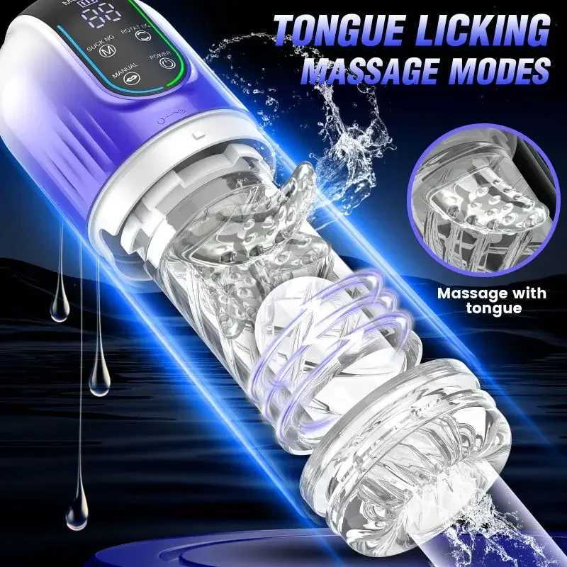 Male Masturbator Masturbation Cup Vagina Massage Pussy Sex Toys Adult for 7 types Rotation and Suction Modes Sucking ThrustingXJ250311