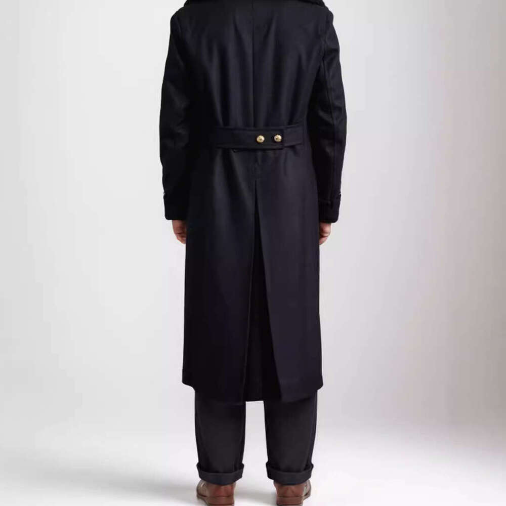 2024 Autumn And Winter Men's Woolen Extra Long Coat, Knee Length Fashion Jacket