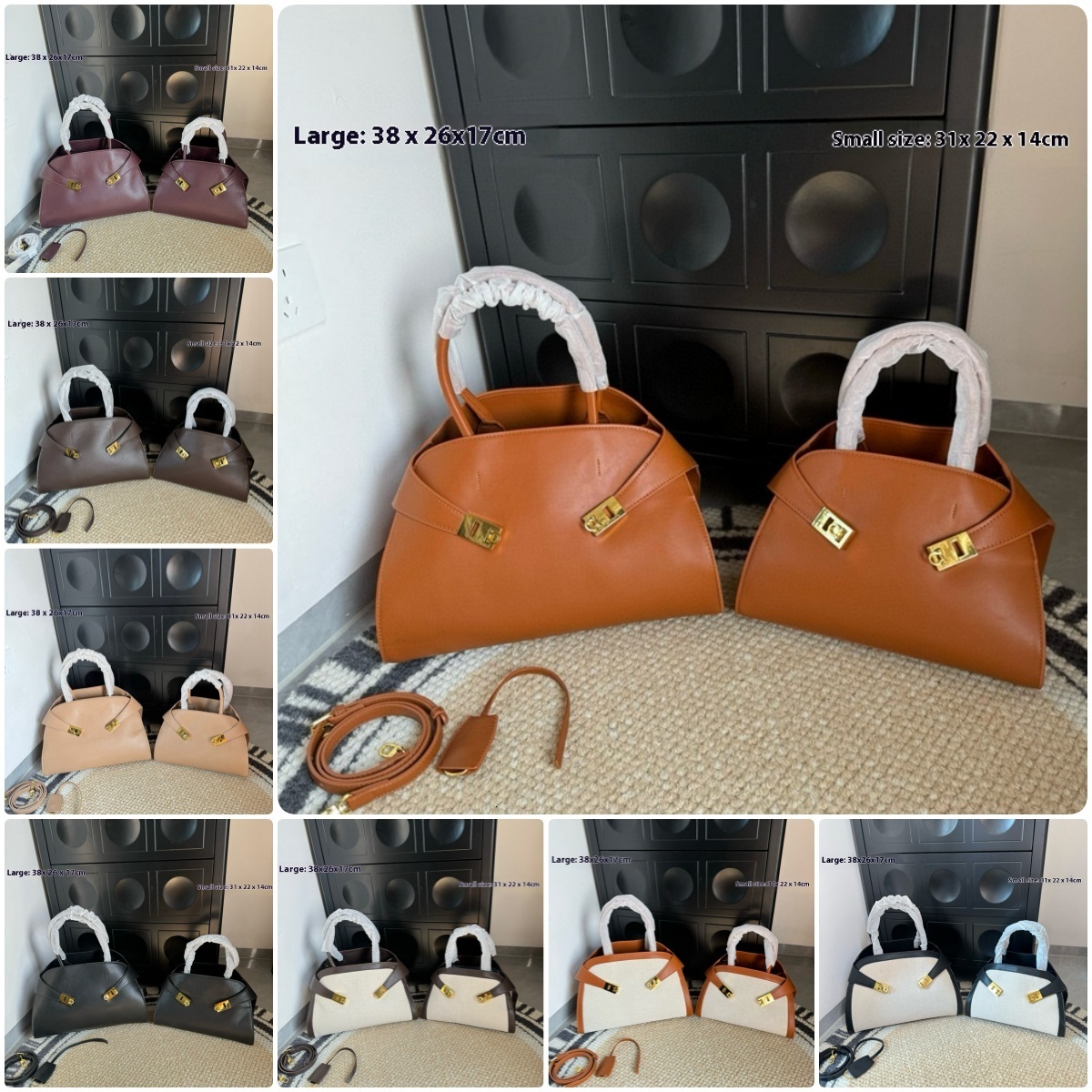 Designer HUG Handbag Shoulder Bag Motorcycle Biker Bag Gancini Horseshoe Buckle Large Capacity 250804