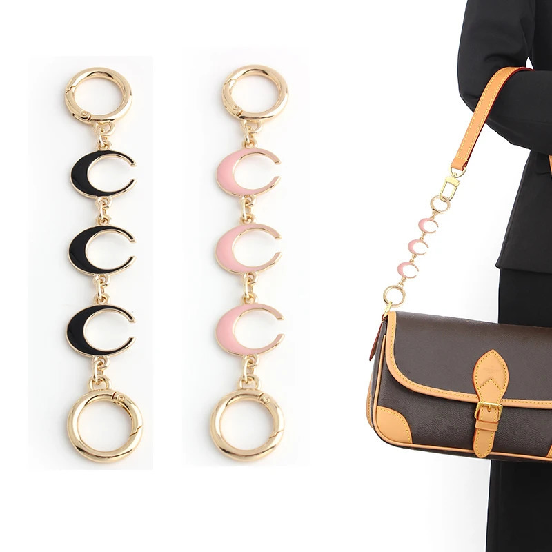 1PC Moon Shape Wallet Shoulder Bag Extension Chain with Alloy Spring Door Knocker for Underarm Replacement Accessories 250311
