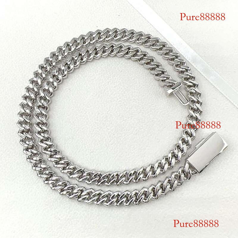 8MM Cuban Hiphop 2 Row D VVS Moissanite Dia Miami Chain Necklace Sterg Sier Pass Tester Gift