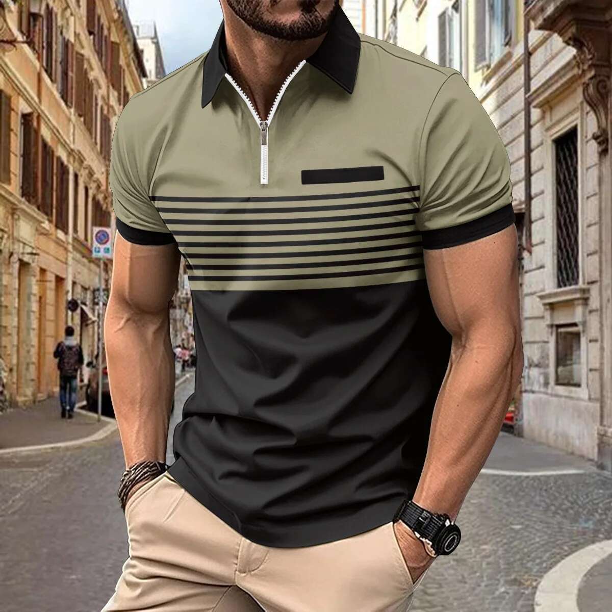 Basic Graphic Design Men's Casual 3D Print Golf Short Sleeve Turndown T-Shirts Micro-Elastic Lapel Polo Shirt