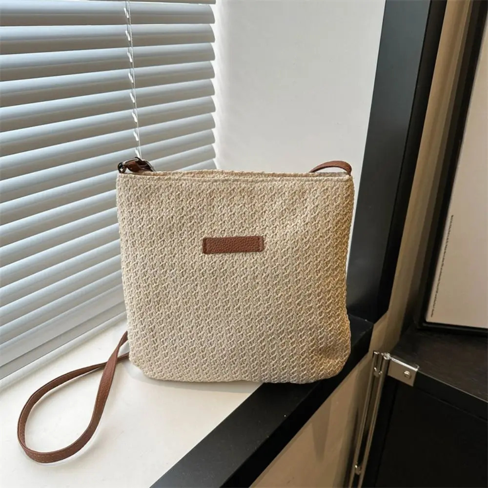 Ladies Fashion Summer Straw Crossbody Bag Women Beach Holiday Shopping Woven Shoulder Handbag Messenger Purses For Women Bags R250311
