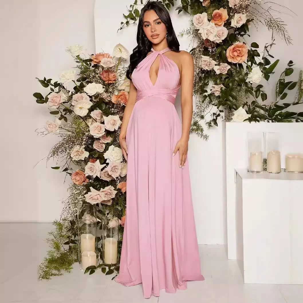 Maternity Dress Elegant Temperature Evening Dress Sexy Lace Solid Color Maternity Dress Long Hot Mom Dress X250224