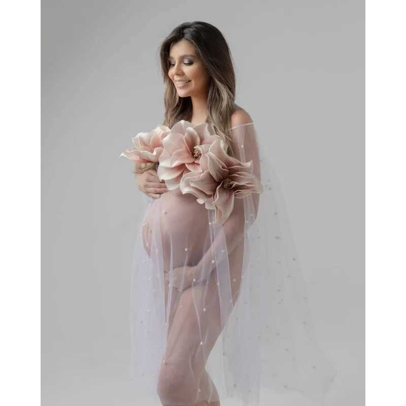 Pearls Maternity dresses photoshoot baby shower dresses pregnant woman Pregnancy Dress X250224