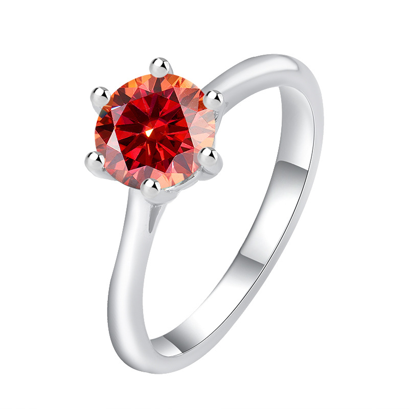 sterling sier designer for women 1-3CT moissanite fashionable womens classic six claw dia ring girls wedding engagement jewelry gift