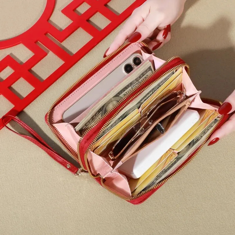 Long Womens Wallet Female Purses Tassel Coin Purse Card Holder Wallets Double Zipper Pu Leather Clutch y Money Phone Bag 250311
