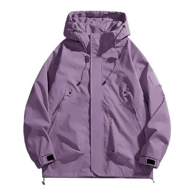 New Spring Autumn Outdoor Hiking Clothes Mens Loose-fit Trendy Jacket Womens Hooded Windproof Youth Trendy Brand WorkwearT250311