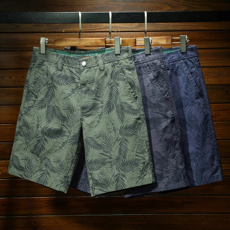 Fashion Printed Casual Shorts MenSummer Thin and All-Matching Outdoor Beach Capris Loose Breathable Cold Sports Fifth Pants 250310