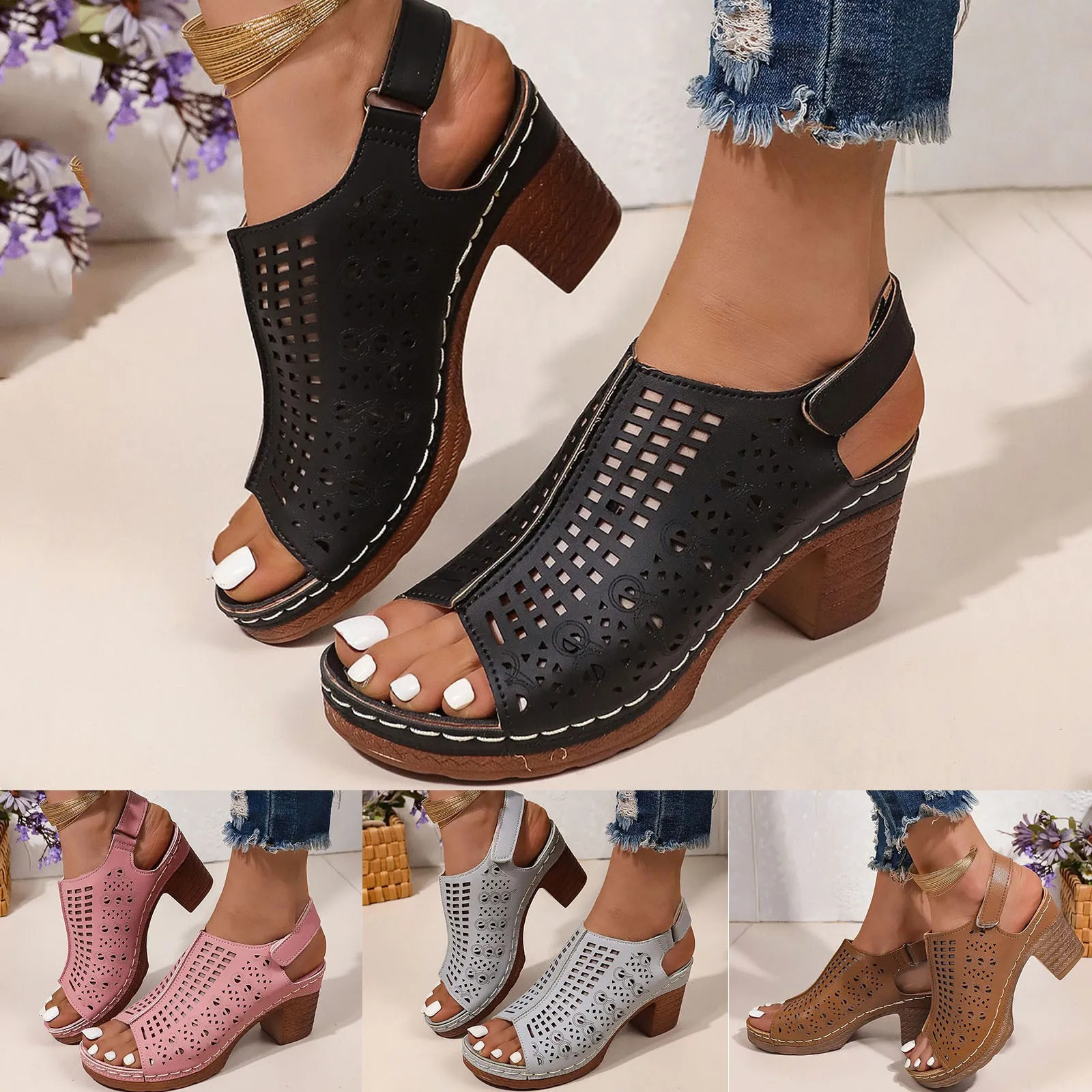 Summer Women Soft Bottom Indoor Home Slides Sandals Silver Girl High Heel Black High Heel High Heel For Woman Zapatos De Mujer 250305