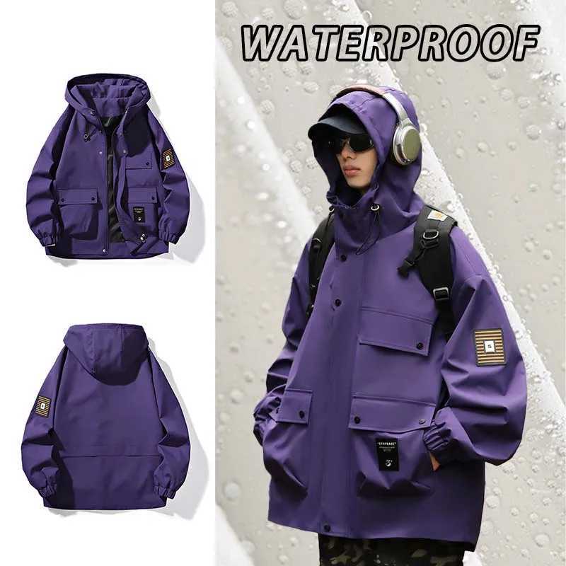 New 2024 Mens Waterproof Hiking Jacket Women Autumn Hooded Windproof Windbreaker Outdoor Hiking Camping Fishing Travel CoatsT250311