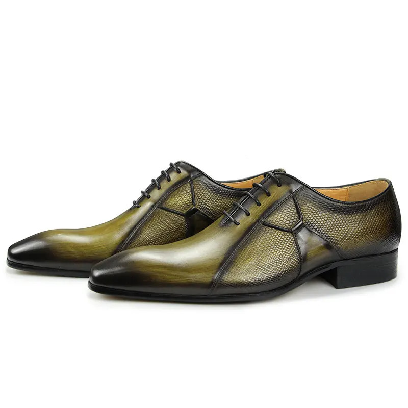 Mens Oxfords Leather Shoes for Male Office Formal Social Elegant Fashion Printing Shoe Match Suit Wedding Place High Quality 250310