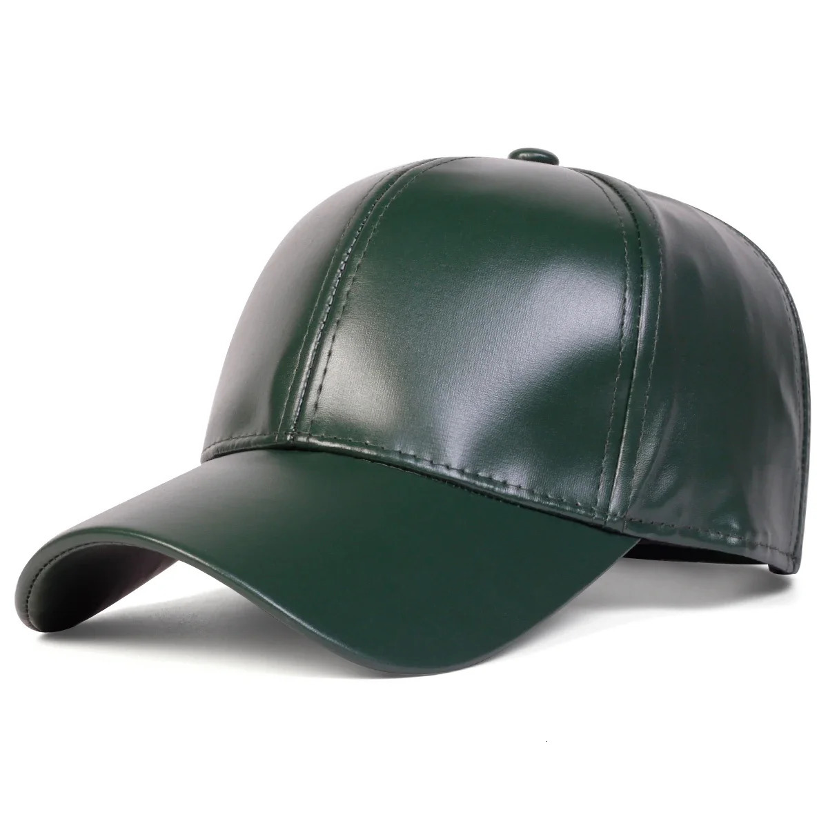 Unisex Light Panel Solid Color PU Leather Baseball Caps Spring Autumn Outdoor Adjustable Casual Hats Dad Hat Sunscreen 250311