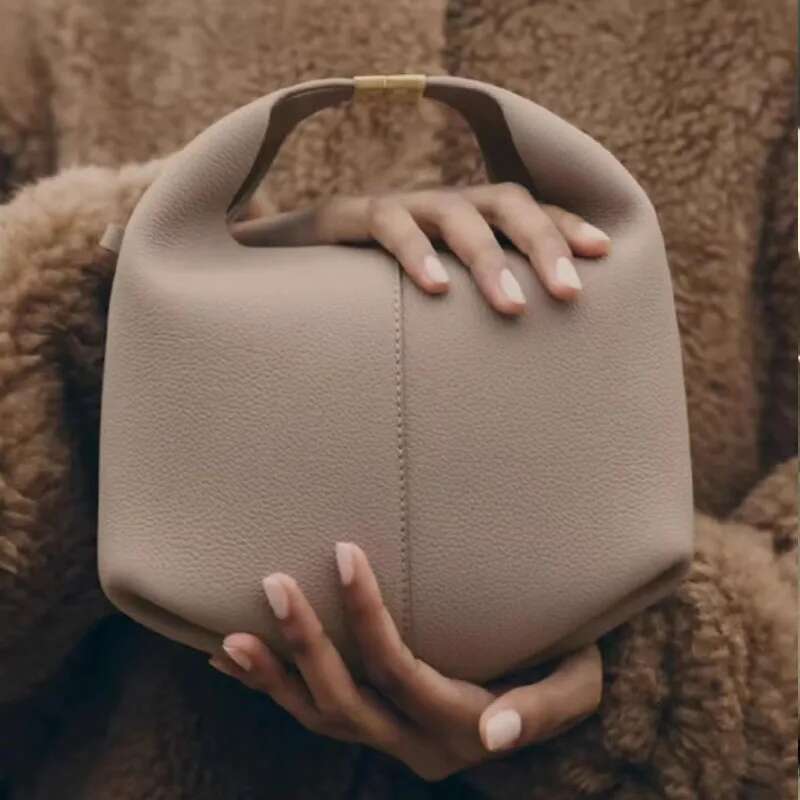 New versatile solid color shoulder fashion women handbag lychee patterned crossbody bag