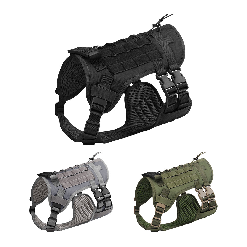 Tactical Dog Harness for Small to Large Dogs , Durable Reflective Dog Harness, Easy to Control, Large Dogs No Pull Adjustable Pet Harness, Dog Cat Acc