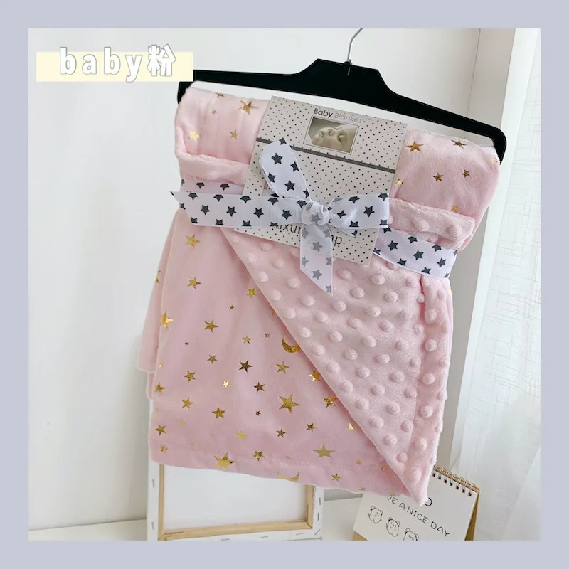 blanket Winter Soft Fleece born Stroller Cover Comfortable Quilt Infant Bedding Swaddle Wrap Thicken Childrens Blanket 250218