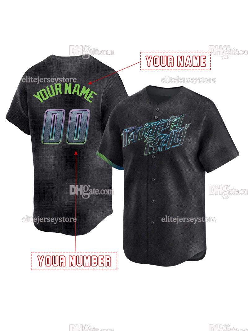 Personalized Custom Baseball Jersey Yandy Diaz Josh Lowe Josh Lowe Brandon Lowe Ben Rortvedt BOGGS Embroidered Letter Number Design Polyester