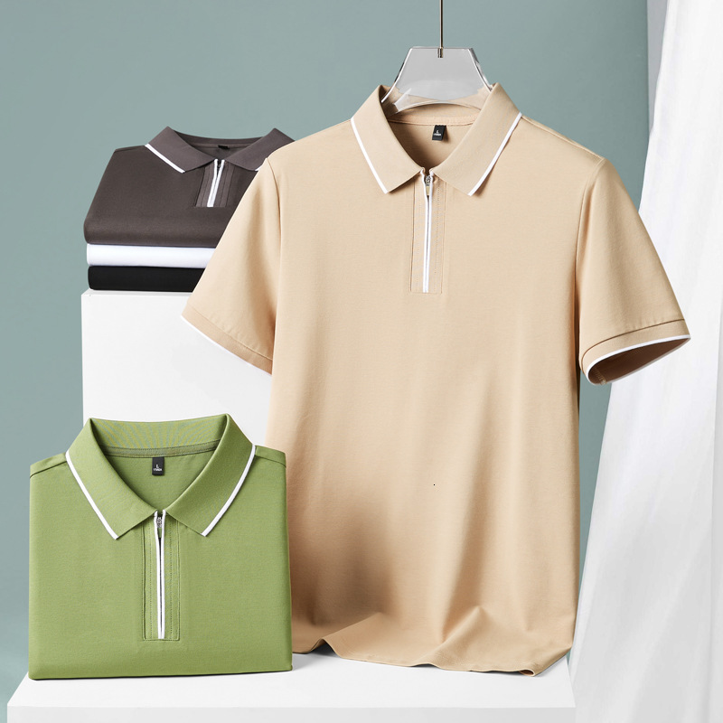 tracksuit Zipper Polo Shirt Short T-shirt Flip Collar Summer Casual Half Sleeve Leading Clothes Men's Wear Women
