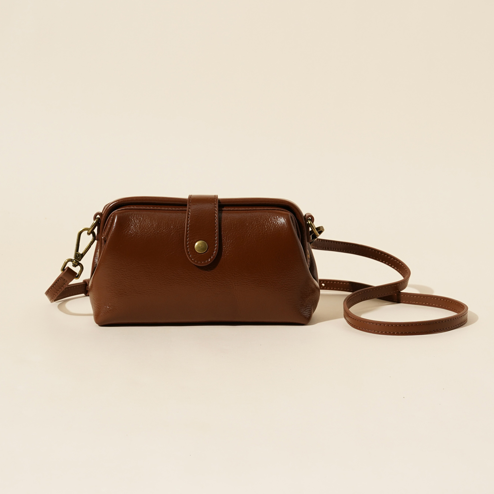 Top Layer Cowhide 2023 New Fashionable Versatile Casual Crossbody Trendy And High-End Genuine Leather Women's Bag, Shell Bag