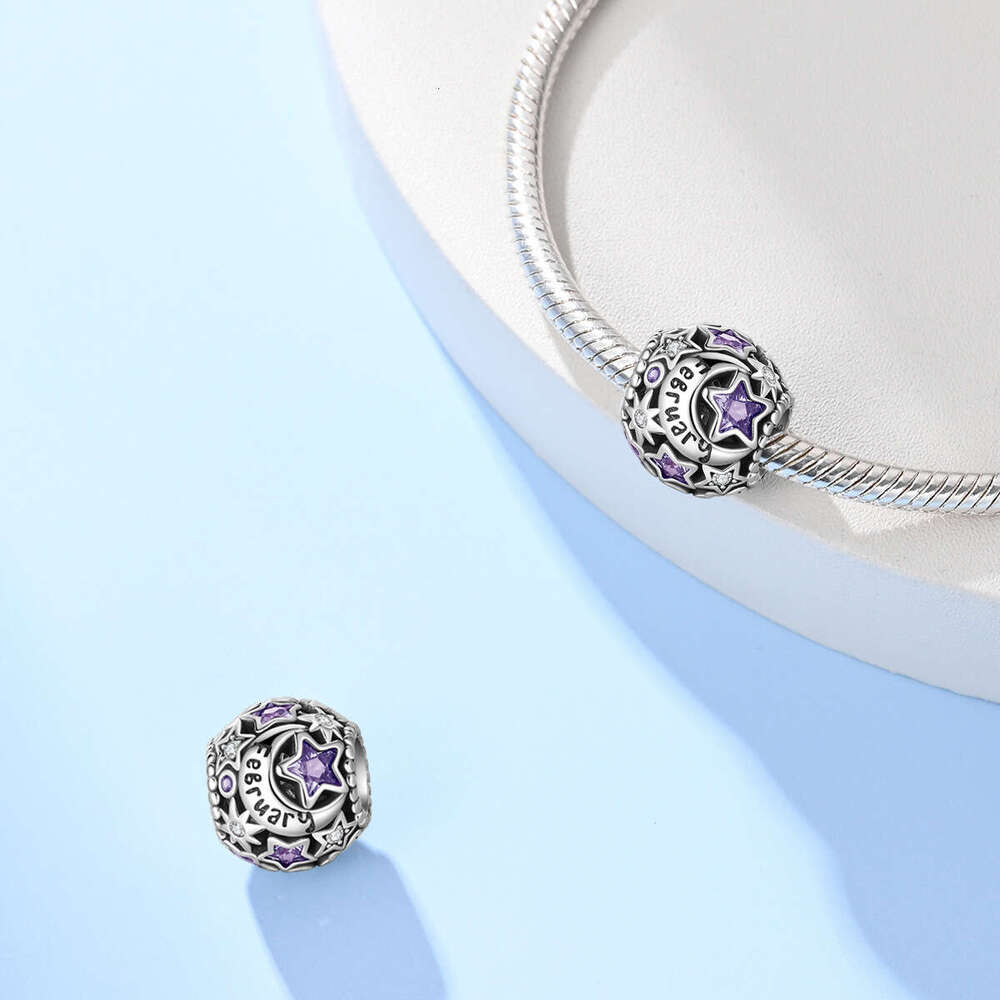 925 Sterling Silver birthstone Charms pendant beads bead Fit DIY jewelry accessories bracelet design new style fashion jewelry gift for women