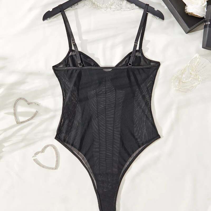 Bodysuit Gerie Tight Fitting Women Deep V-Neck Shaping Adjustable Shoulder Straps Reinforced Sexy Soft Padded Bra Top