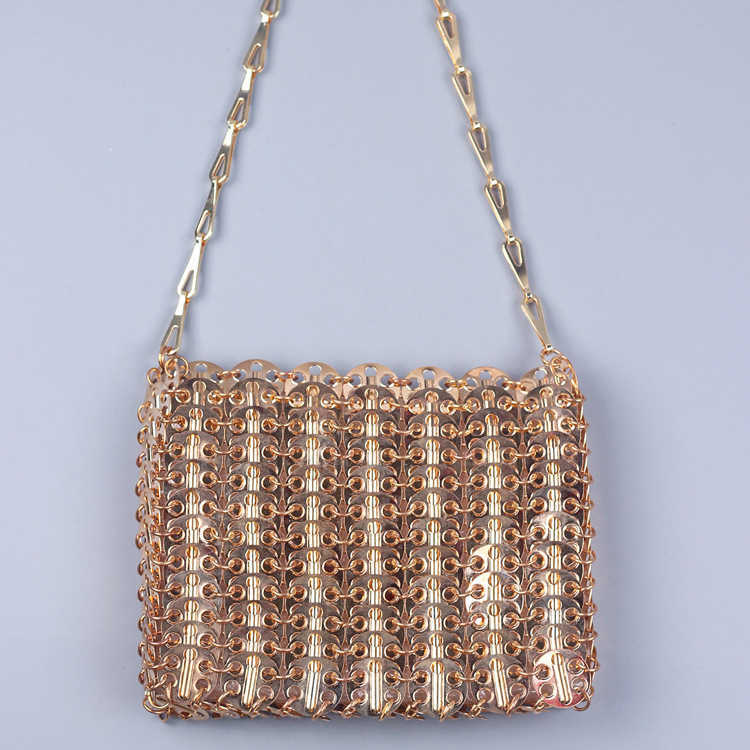Metal Sequin Large Capacity Mobile Phone Messenger Chain Bag Diy Manual Bag Women's Fashion Trend 250315