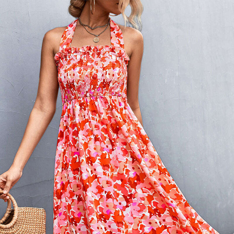 2025 Women's Fragmented Flower Waist French Strap Skirt Fashion Sexy Dress Female 661 KLMY