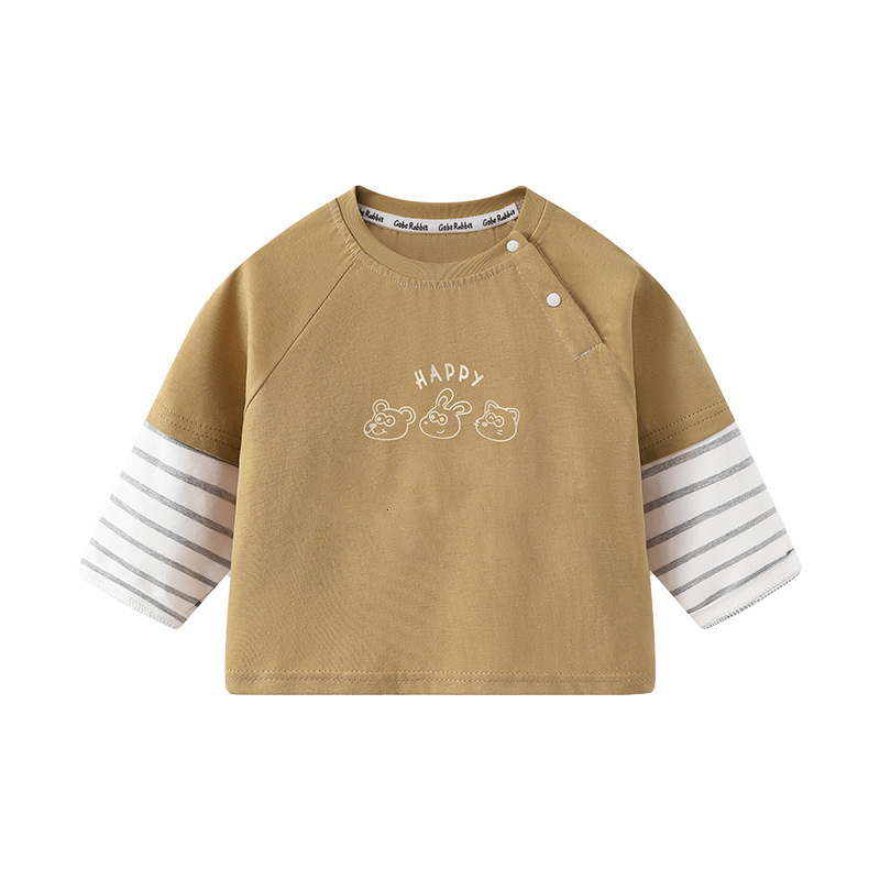 Ddmyshoesvip New Fake Two Piece Long Sleeved T Shirt T Clothes Spring And Autumn Boys Baby Bottom Shirt Children Top