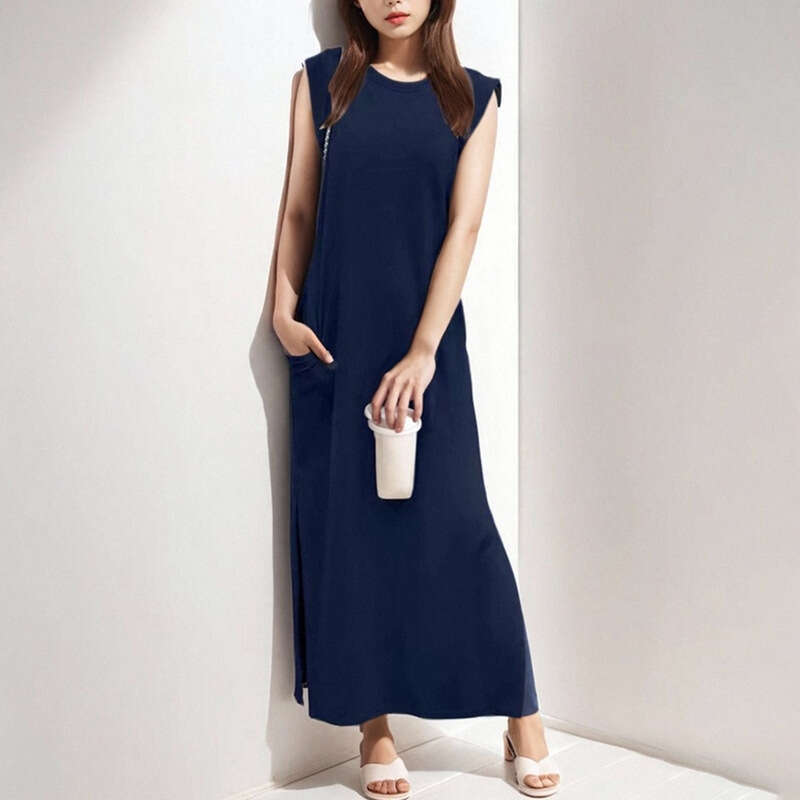 2025 Spring New Women's Casual Loose French Style Sleeveless Commuter Slimming Dress KLMY