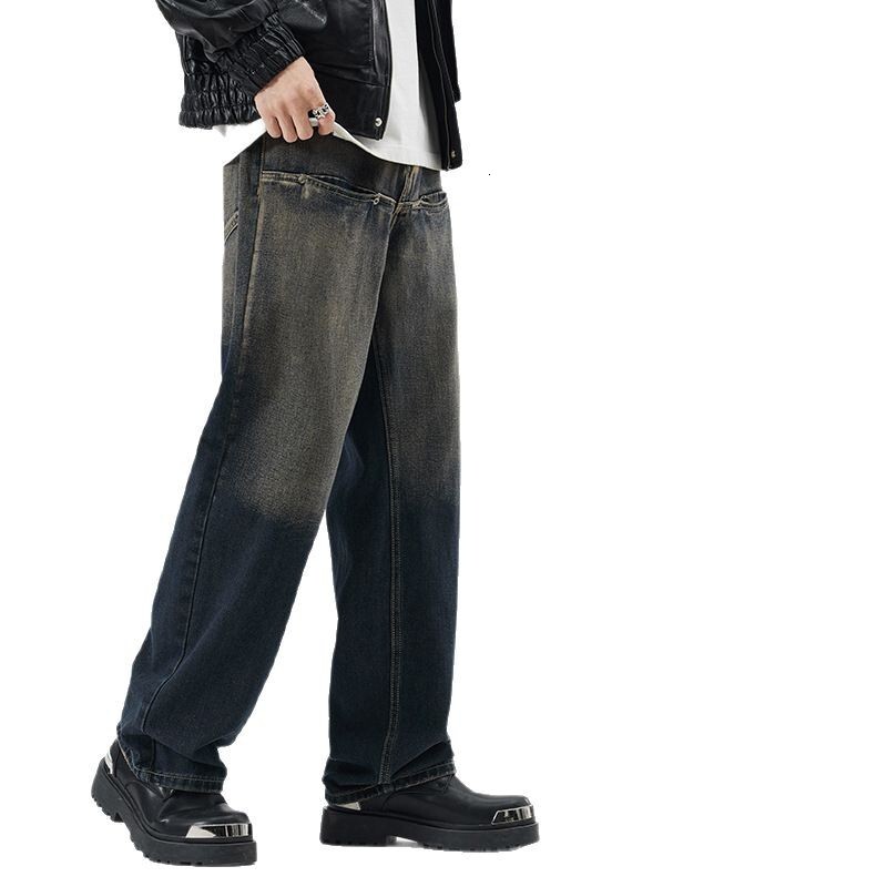 Spring And Summer Nostalgia American High Street Jeans Men s Fashion Designer Brand Loose Straight Tube Personalized High quality Light Luxury Casual 