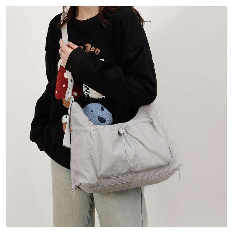 Spring nylon crossbody for both men women, lightweight and large capacity casual backpack, versatile commuting dumpling bag