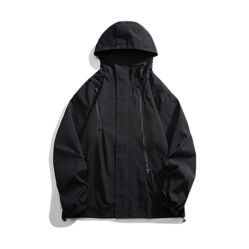 Dropshipping Streetwear 2023 Spring Casual Mens Jackets Hooded Harajuku Windbreaker Jacket For WomanT250311