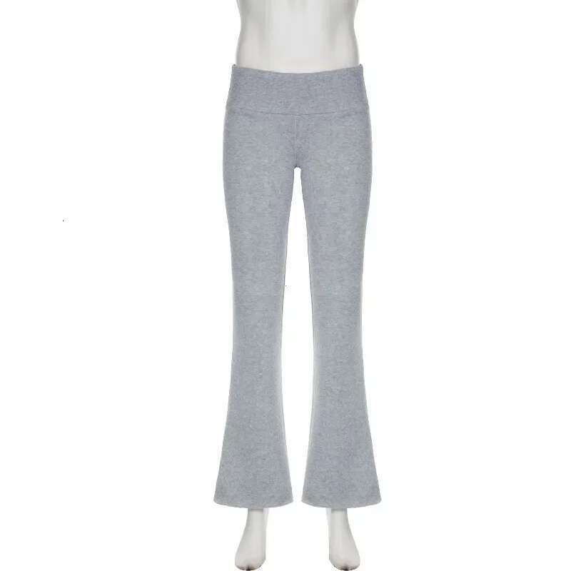 Casual Sexy Basic Solid Flare Y2k Slim Low-Waisted Boot Cut Pants Women 2024 Autumn Spring Fashion Streetwear Lady