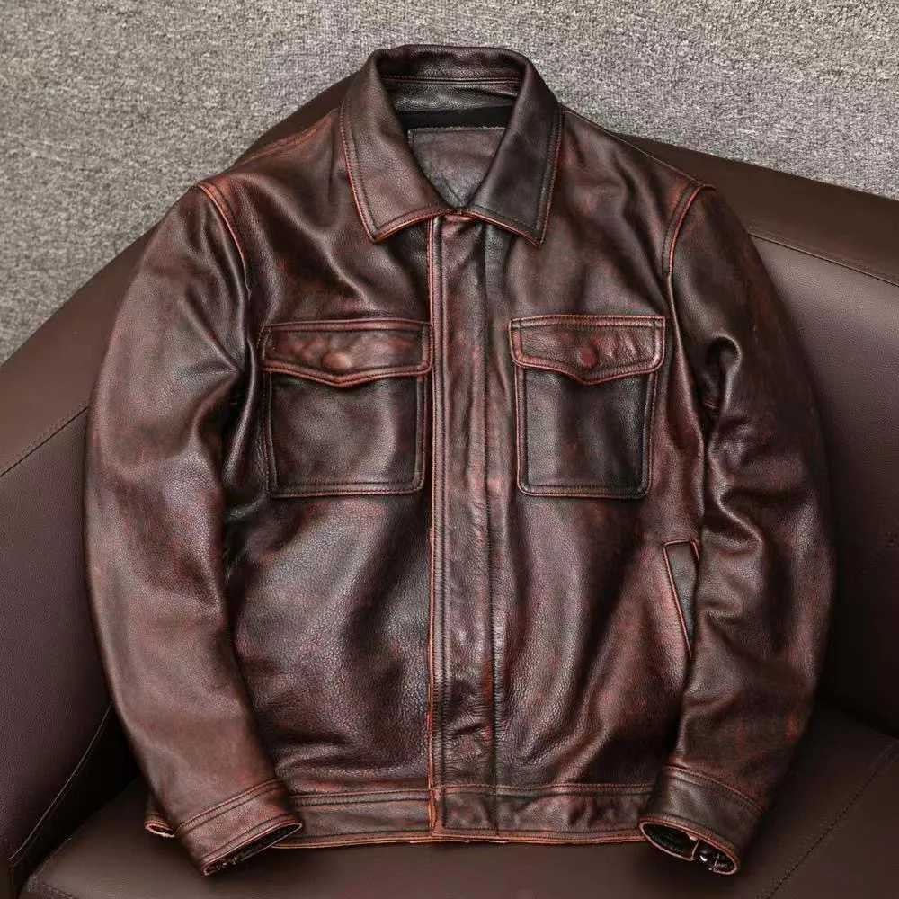 2025 Spring and Autumn New Fashion Trend Motorcycle Wear PU Leather Jacket Mens Casual Loose Comfortable Sports Large Size CoatT250311