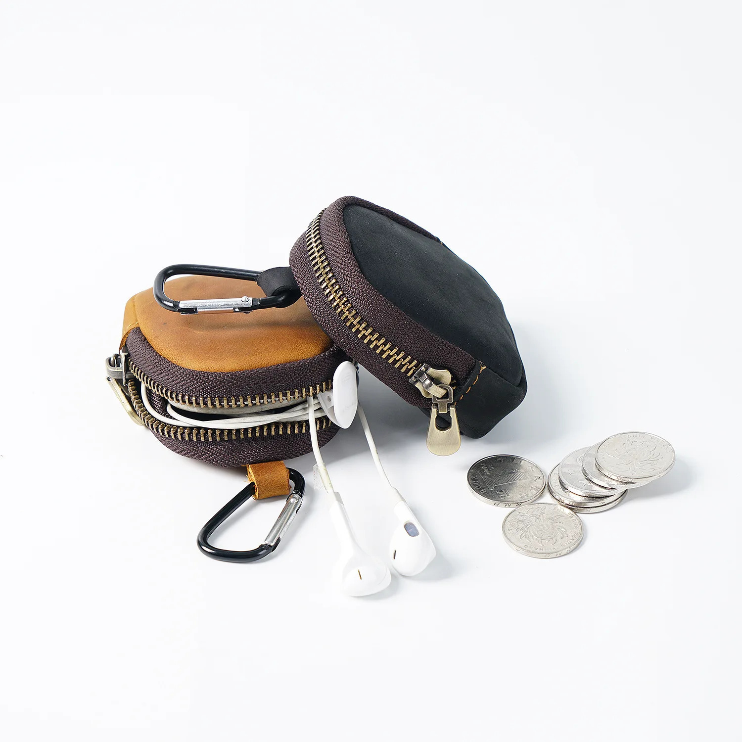 Original leather car key butler stand mens multifunctional wallet womens cowhide zipper coin 250311