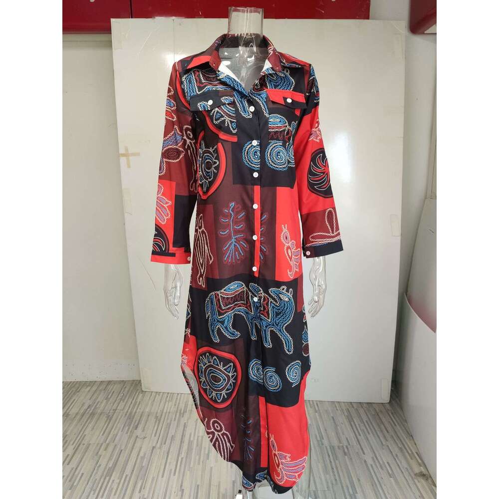 2025 New Spring/Summer Fashion Sexy Shirt Long Dress Female 661 KLMY