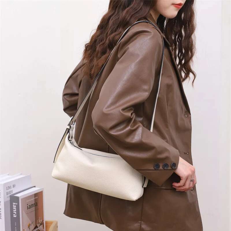 2025 Fashion Trend Women Genuine Real Leather Underarm Female Small Shoulder Bag Lady Messenger Tote Handbag Spring Summer