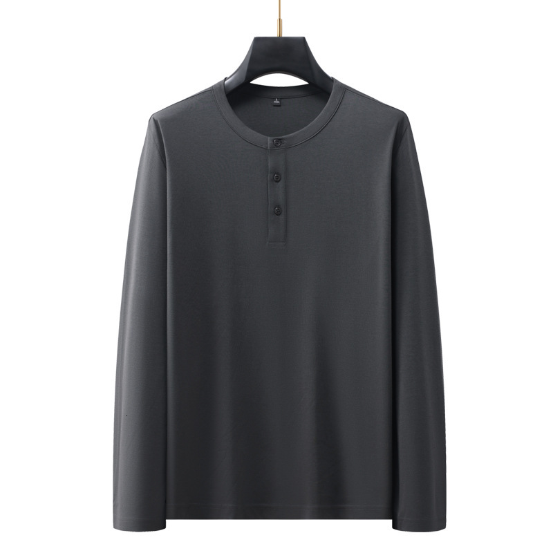 collar long sleeved base shirt men's T-shirt round neck autumn and winter interior casual trendy top solid color new style tracksuit