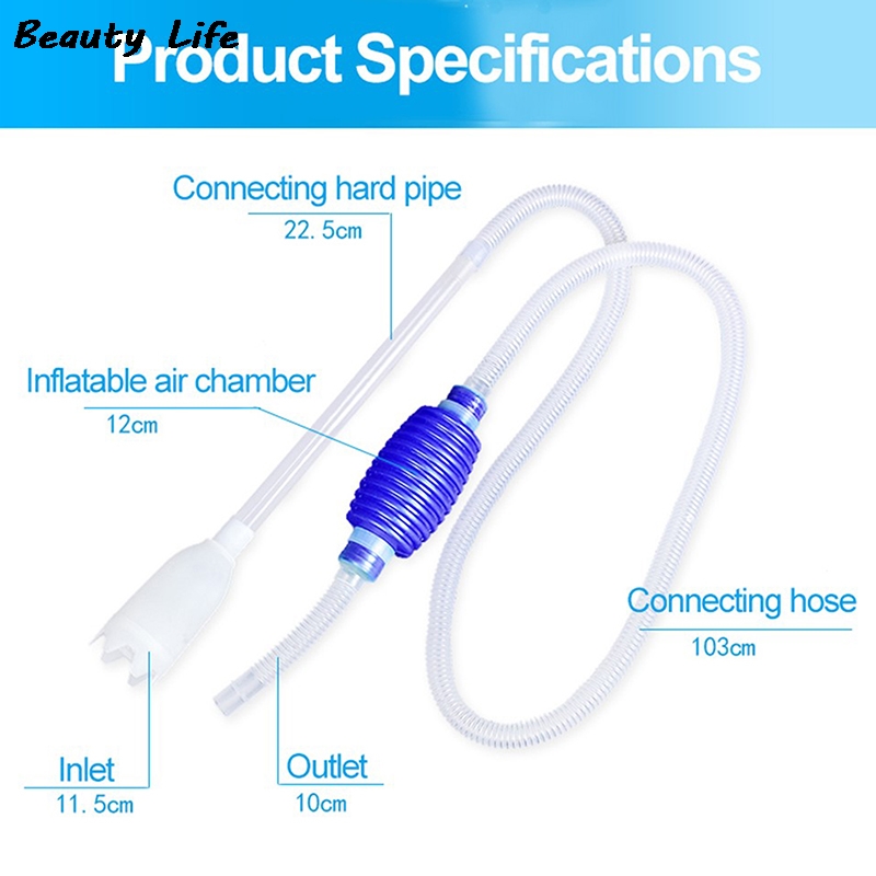 Aquarium Gravel Cleaner Vacuum Handheld Siphon Pump With Filter Nozzle Fish Tank