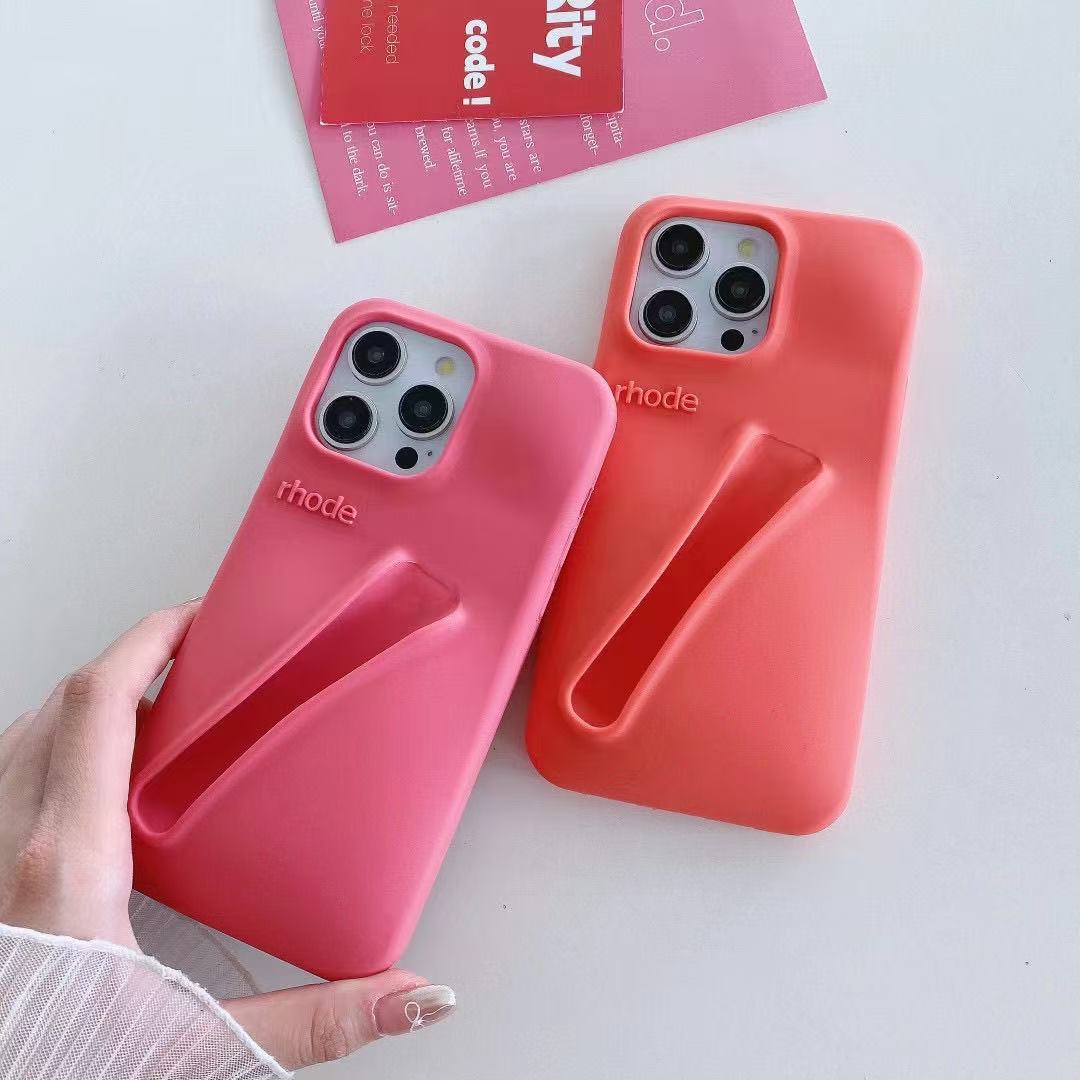 rhode phone case Lipstick Portable Case Design Lip Gloss Lipstick Lip Balm 3D Make-Up Silicone Phone Case for iPhone 15 14 13 12 Pro Max Holder Cover 
