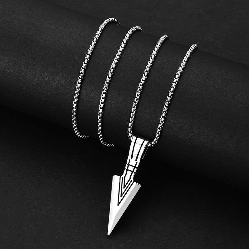 Personalized Triangle Spear Head Pendant Hip Hop Punk Titanium Steel Men's Necklace