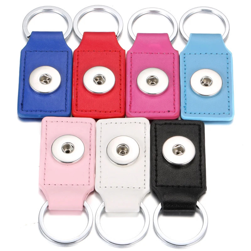 10pcs/lot Wholesale Snap Jewelry 18mm Snap Button Leather Keychain Keyring 18mm 20mm Snap Buttons Jewelry Snap Keyring Key Chain 250305