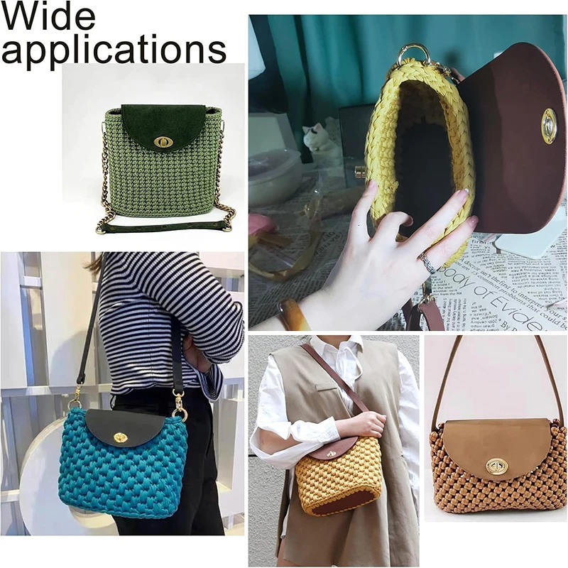 7pc Set Handmade Bag Bottom Flap Cover Hardware For Bags DIY Handbag Shloulder Straps Knitting Crossbody 250311