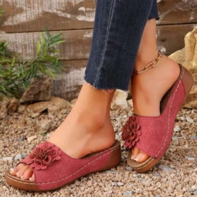 Sandals Summer Woman Party Shoe Slip On For Wedge Ladies Shoes Platform Female Slippers Women Footwear